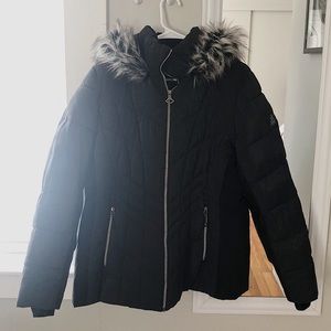 Fur lined winter coat